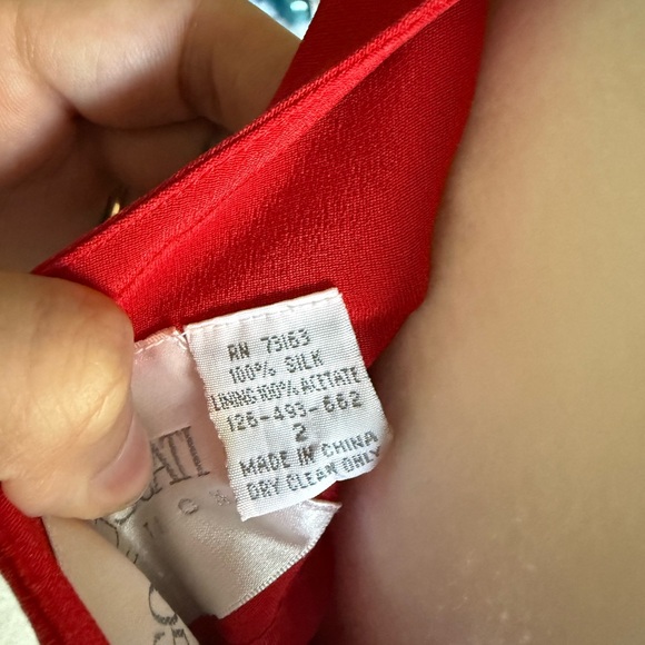 Vintage Hugo Buscati Silk Red Sheath Mini Dress - Picture 6 of 9